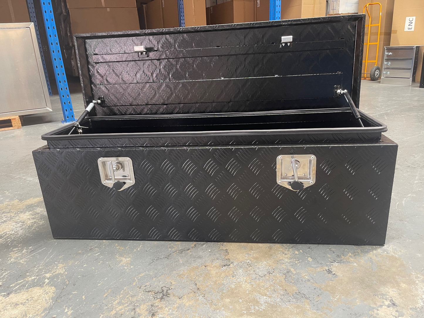 Black Top Opening Box with Handles - 1200mm Long x 400mm Wide x 400mm High