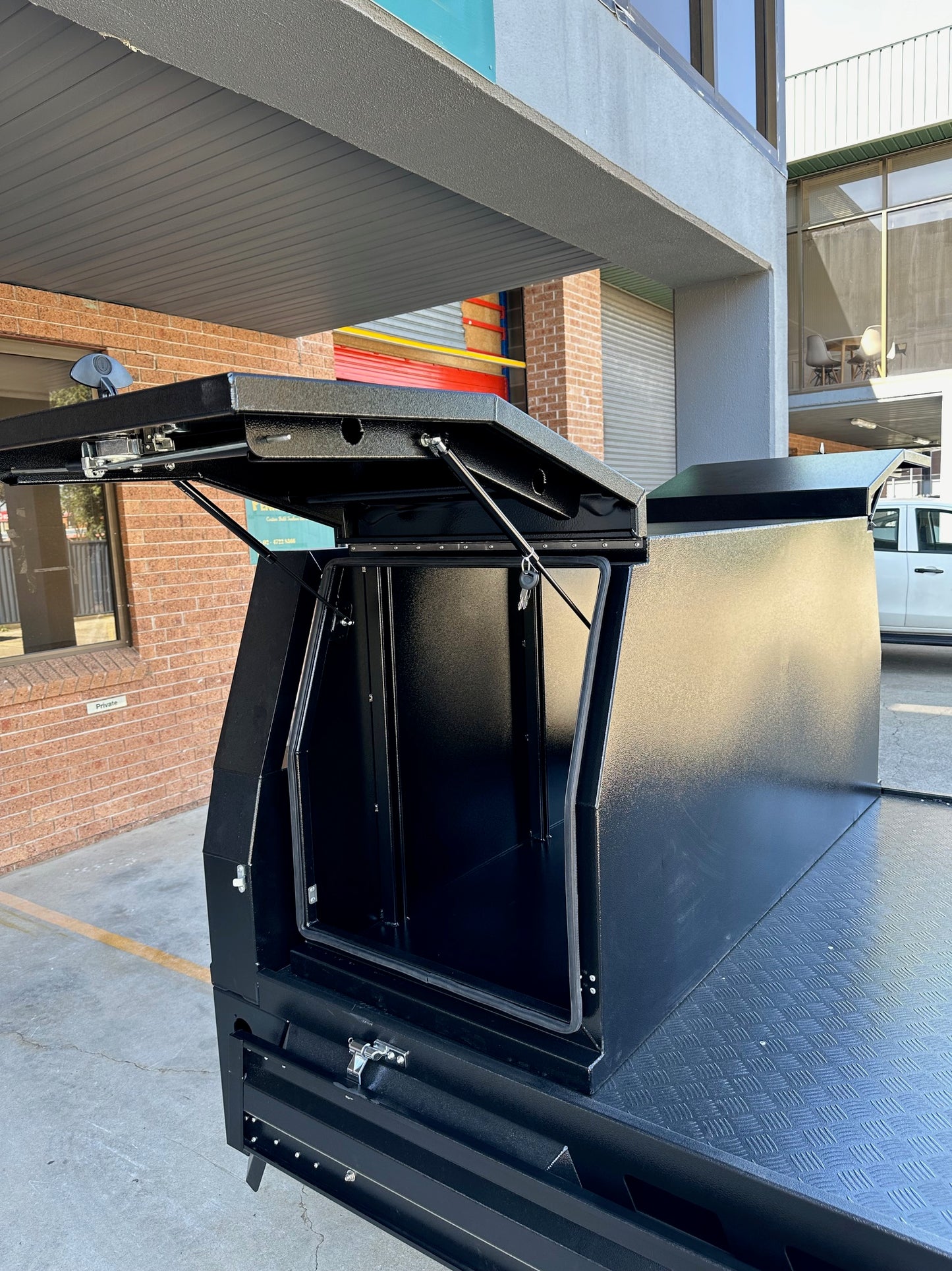 Black 700mm Flat Alloy Mini Canopy - Marine Grade - Powder Coated in Black