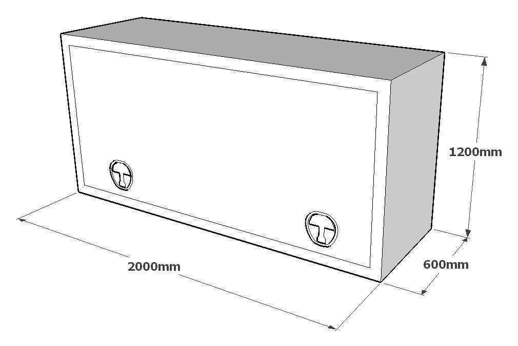Truck Box - 2000mm （L）x 600mm (W) * 1200mm (H) - 2.5mm Flat Alloy